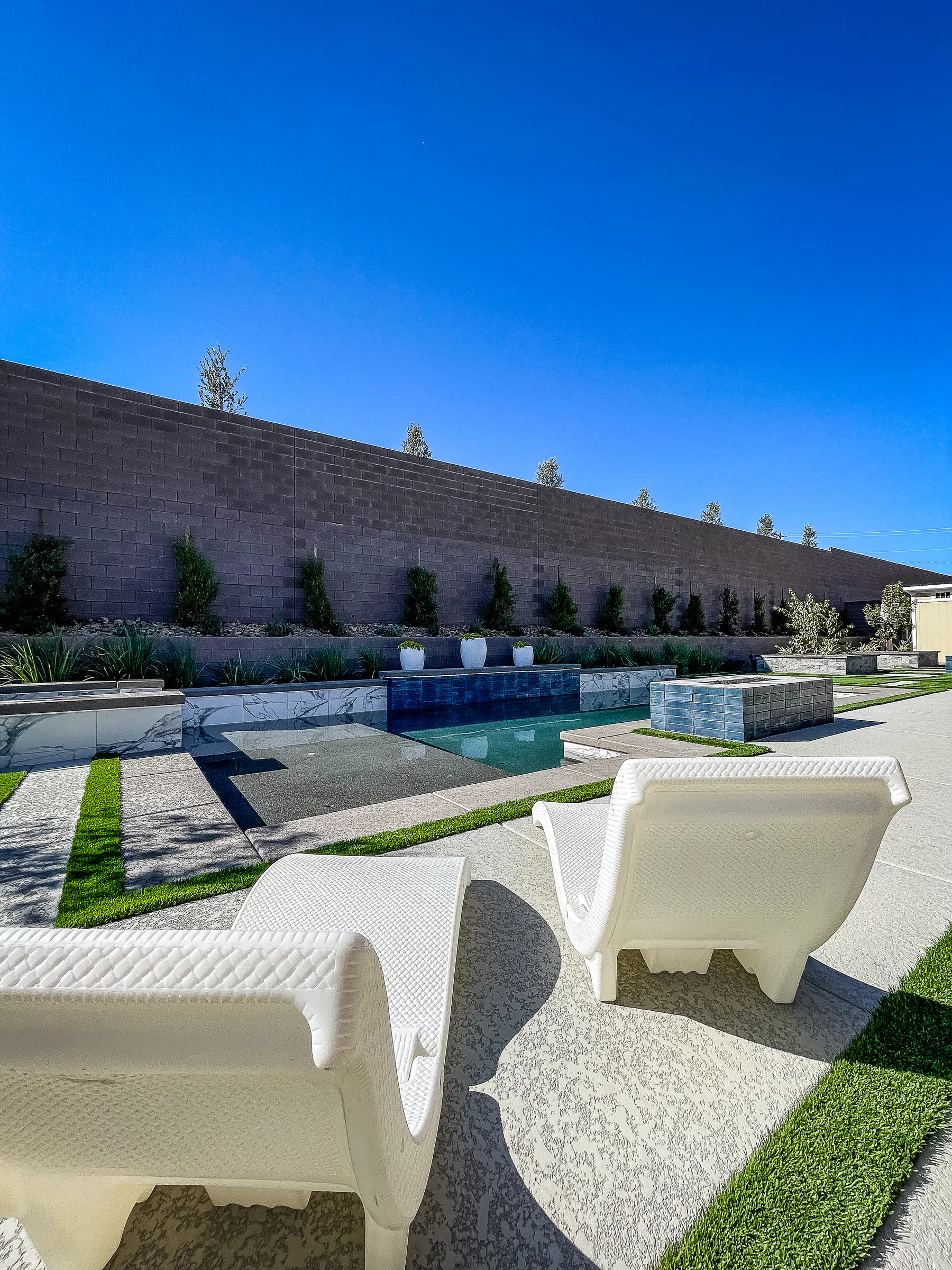 Fountain finished pool and outdoor living project, view 8
