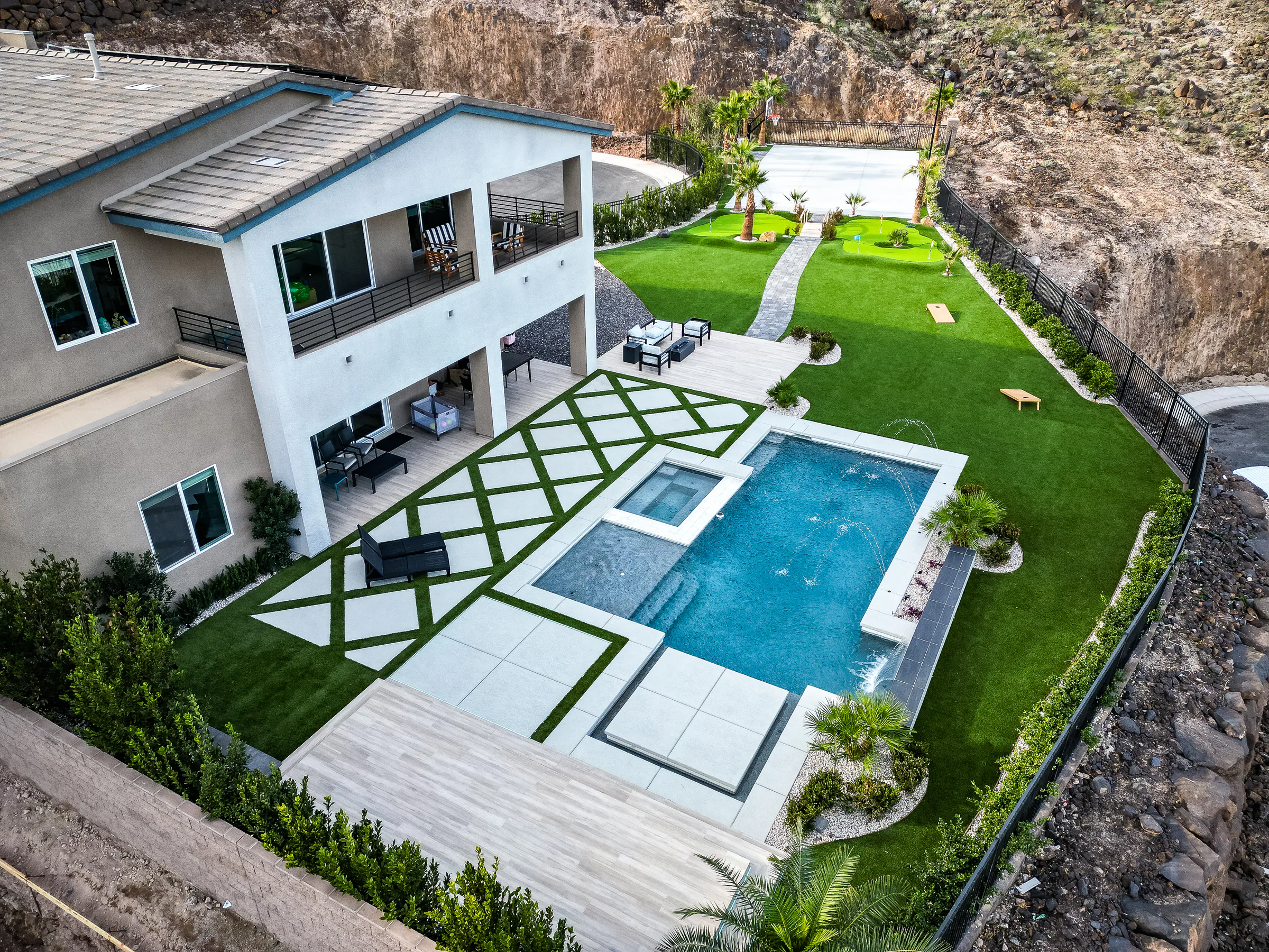 Harris finished pool and outdoor living project, view 7