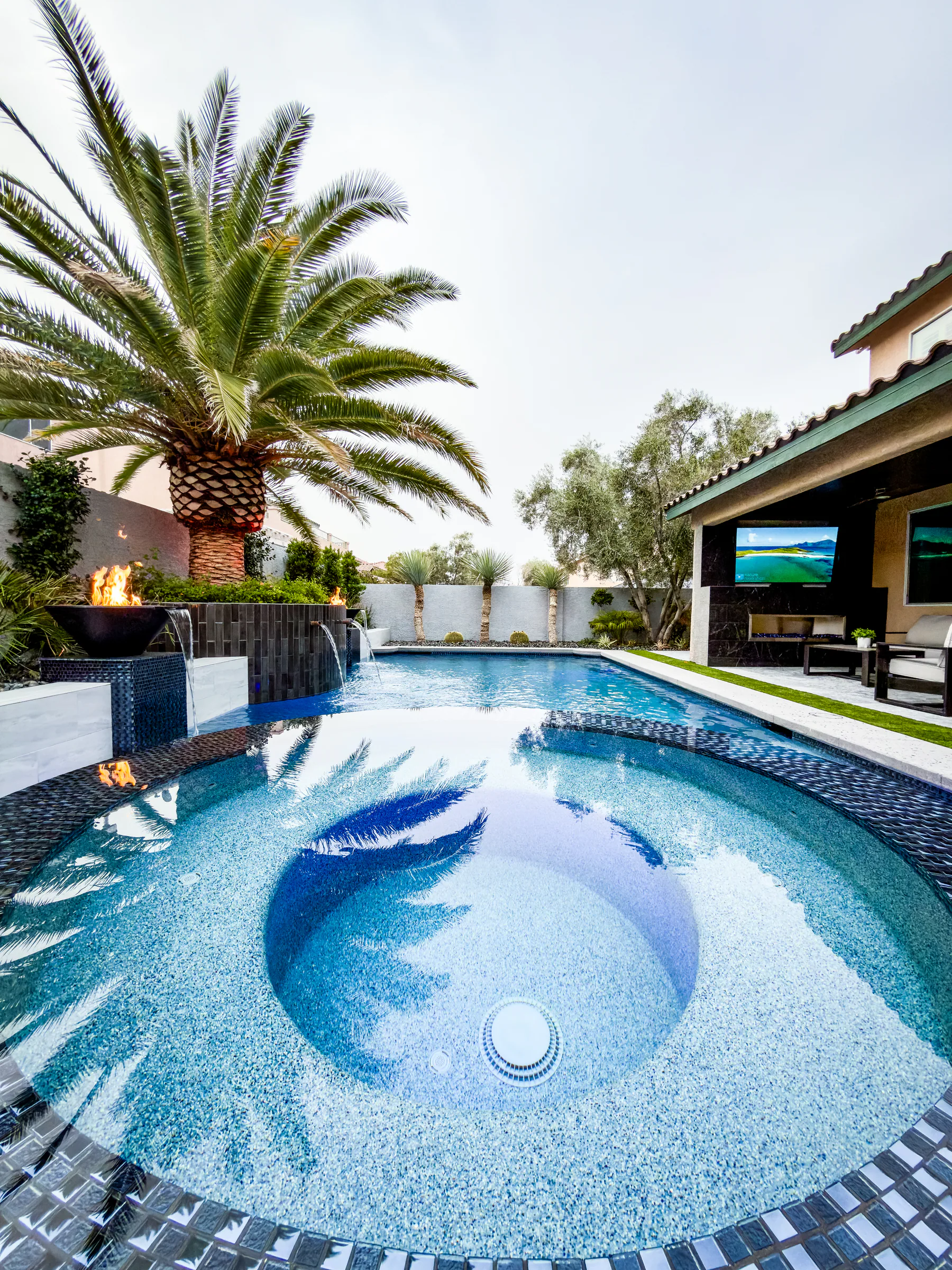 Medallion project showing rob desjardins spa reflection palm cabana tv